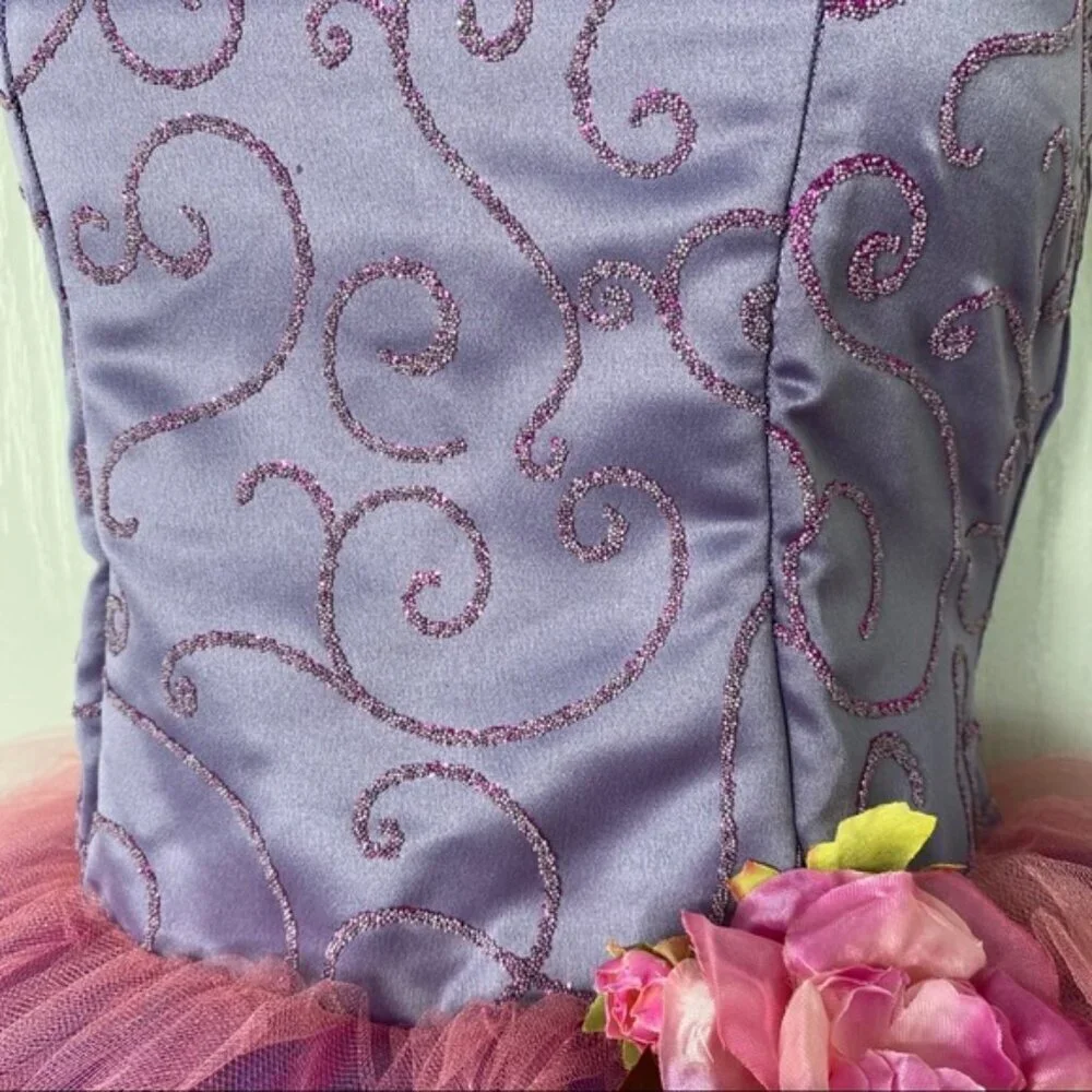 Floral dress tutu for dance or Halloween Child Large